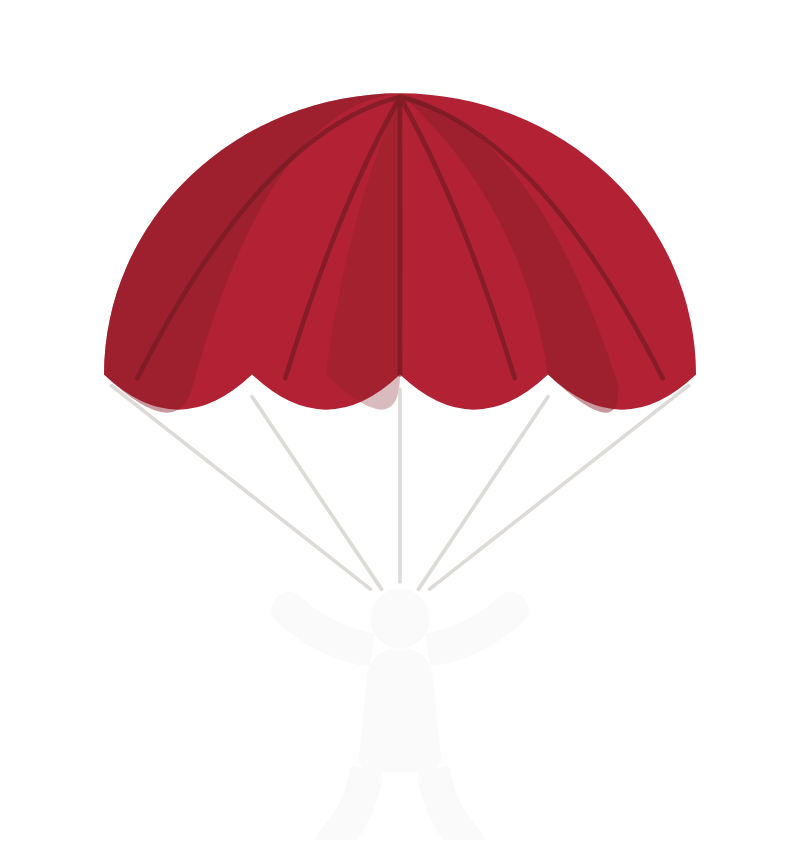 Ilustração de uma pessoa saltando de paraquedas